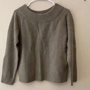 NWT Large Margaret O’Leary Moleskin Gray Cashmere Blend Off the Shoulder Sweater